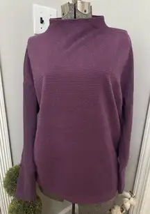 TRIBAL JEANS Brand Petite Small Tunic Ribbed Funnel Mock Neck Pullover Top NWT