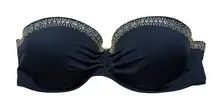 Victoria's Secret Black Strapless Bikini Swim Top Studded Embellished Resort