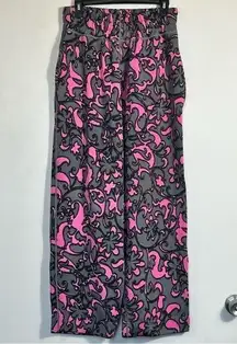 Marc Jacobs Pink/Gray Floral Drawstring Track Pants- Size Large