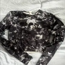 Darc Sport Black and White Tie-Dye Women's Top