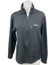 Patagonia Womens Black Iconiq Capital Zip Fleece High Neck Sweater Jacket Top M
