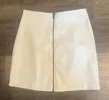 Abercrombie & Fitch White Vegan Leather Zip Up Mini Size Small NWT