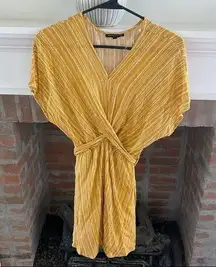 𝅺staccato Yellow Dress with Tie Back size Medium