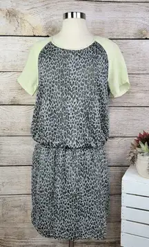 Maison Scotch Women’s Short Sleeve Leopard Print Knee Length‎ Dress Size 2
