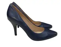 ARTURO CHIANG SHOES SZ 8 CLASSIC NAVY BLUE PUMPS HIGH HEELS 3.5" HEEL