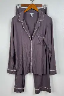 Eberjey Gisele Long Sleeve Tencel Modal Pajama Set Size Medium