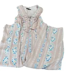 Romero & Juliet couture szS pink and blue sleeveless jumpsuit lined to thigh EUC