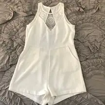 MINKPINK White Romper with Lace Detail