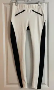 White And Black Racer Legging Pants