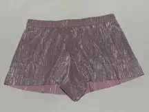 Victoria's Secret Pink Shimmer Pull On PJ Pajama Lounge Shorts Sz M Medium
