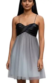 XSCAPE By Joanne Chen Black Grey Ombre Sparkle Tulle‎ Strapless Dress Size 14