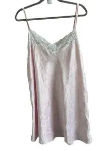 Elegant Lauren by Ralph Lauren Pink Lace Trim Chemise - Size XL