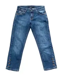 Calvin Klein Mid Rise Cropped Jeans Buttons Size 4
