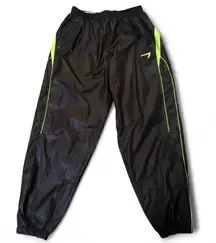Line7 Vintage Black/Lime Windbreaker Joggers XL — Mesh Lined, Unisex Fit