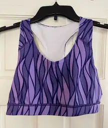 Purple Patterned Sports Bra