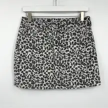 American Eagle Outfitters Leopard Corduroy Mini Skirt Size 4 Super Stretch Boho