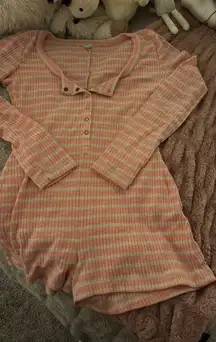 Aerie Striped Pajama Shorts Onesie