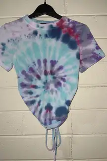 custom tie dyed backless string tie tee