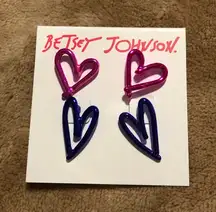 Betsey Johnson one love open hear stud earrings. New with tags.