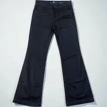 7 for all Mankind Ginger Flare Jeans S 28 Dark Wash Faux Leather Y2K Skater