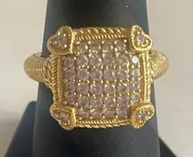 Judith Ripka Gold Diamonique Ring 