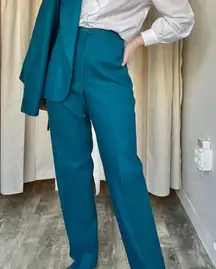 Vintage 60/70s Pendleton teal trousers size small 23” high rise wool​
