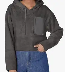 UGG Women's Myley Sherpa Hoodie color Gray Sz Large