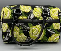 Vera Bradley La‎ Neon Rose Quilted Floral Handbag  Satchel Green Yellow Black