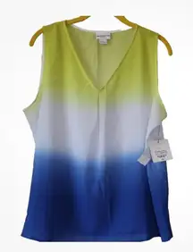 Liz Claiborne‎ Ombre Tank Top Sleeveless V-Neck Casual Blouse PXL