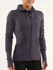 Lululemon Athletica Dance Studio Reversible Jacket Dark Gray Coal Hoodie