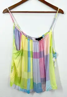 Sanctuary Women's Size Large Vibrant Colorblock Babydoll‎ Pajama Top Lightweight