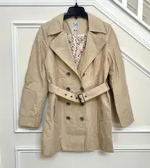 NWOT Crew Women's Trench Coats With Belt Jackets Flower lining Size 10 Khaki