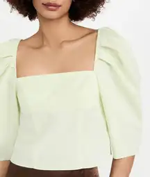 NEW Vince Draped Square Neck Top in Honeydew