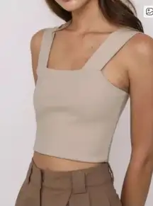 House of Harlow 1960 Beige Wide Strap Compression Tank