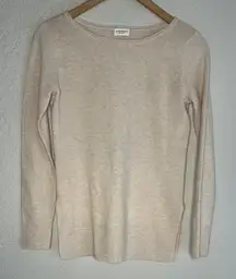 Club Monaco Cashmere Sweater Ribbed Hem Soft Girl Feminine Quiet Luxury Small