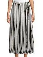 Striped Wrap Tie Skirt