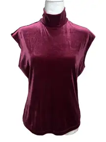 Limited Velvet Mock Neck Sleeveless Top L Burgundy Y2K Whimsigoth Chic Holiday