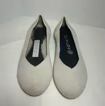 Rothy’s Women’s Ivory Recycled Knit Round Toe Slip ons Ballet Flats Sz 7.5