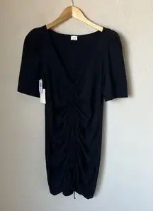 Wilfred Black Ruched Nissa Mini Dress NWT