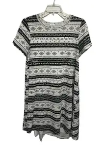 Lularoe Carly High Low Aztec Geometric Print Black White Size Large Monochrome