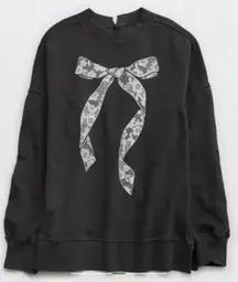 Aerie Bow Sweatshirt with Little Pearl Clasp in the back