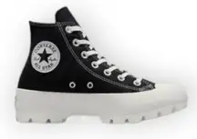 Converse All Star Lugged Black & White Platform Hightop Canvas Sneakers Size 9.5
