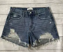 Abercrombie & Fitch Mid Rise Boyfriend Short Jean Shorts Women Size 6
