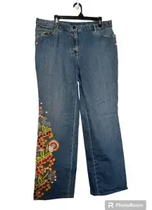 Per Se embroidered‎ floral jeans size 18