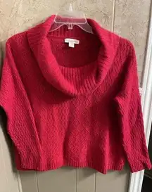 Coldwater Creek Red Cowl Neck Sweater Size L