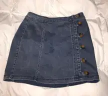 A Line Button Denim Skirt