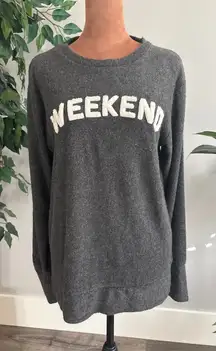 ROYCE BRAND Womens Gray WEEKEND Graphic Sweatshirt Pullover Long Sleeve Size M