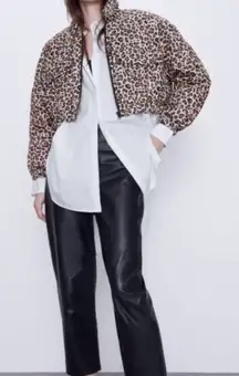 Zara Animal Print Bomber Jacket