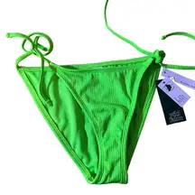 Wild Fable Women's Green Ribbed Side-Tie Cheeky Bikini Top - Size XXS - NWT