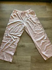Victoria's Secret Satin Pajama Pants Pink Striped L